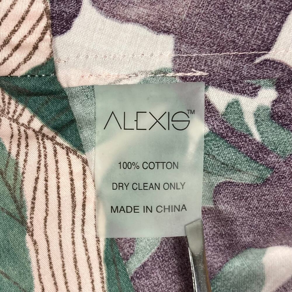 NWT New ALEXIS Pants M Floral Pink Green Super-Wide-Flare Cuffed Palazzo”Dasha” - Picture 9 of 15